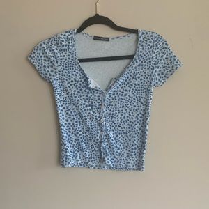 Brandy Melville Brand New Blue Cheetah Zelly Top
